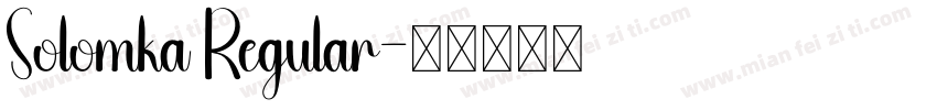 Solomka Regular字体转换
